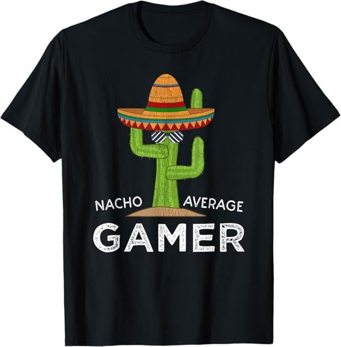 product-4-image-1.jpg Funny Gamer T-Shirt – “Nacho Average Gamer” Graphic Tee | Video Game Humor Shirt for Men, Women & Kids | Casual Gaming Gift Tees(Bundle of 10 Products) - Image 1